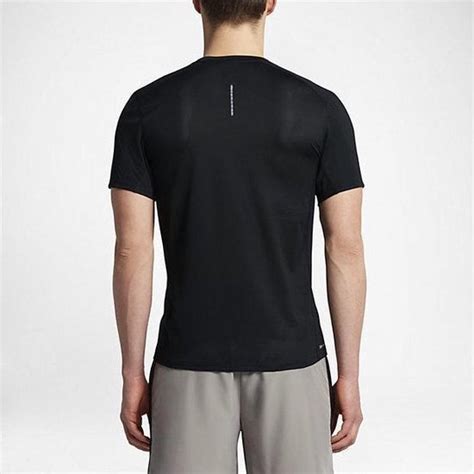 nike dry miler hardloopshirt zwart heren